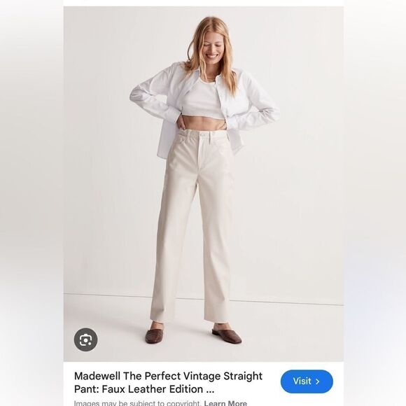 Madewell The Perfect Vintage Straight Pant: Faux Leather Edition - Picture 1 of 2